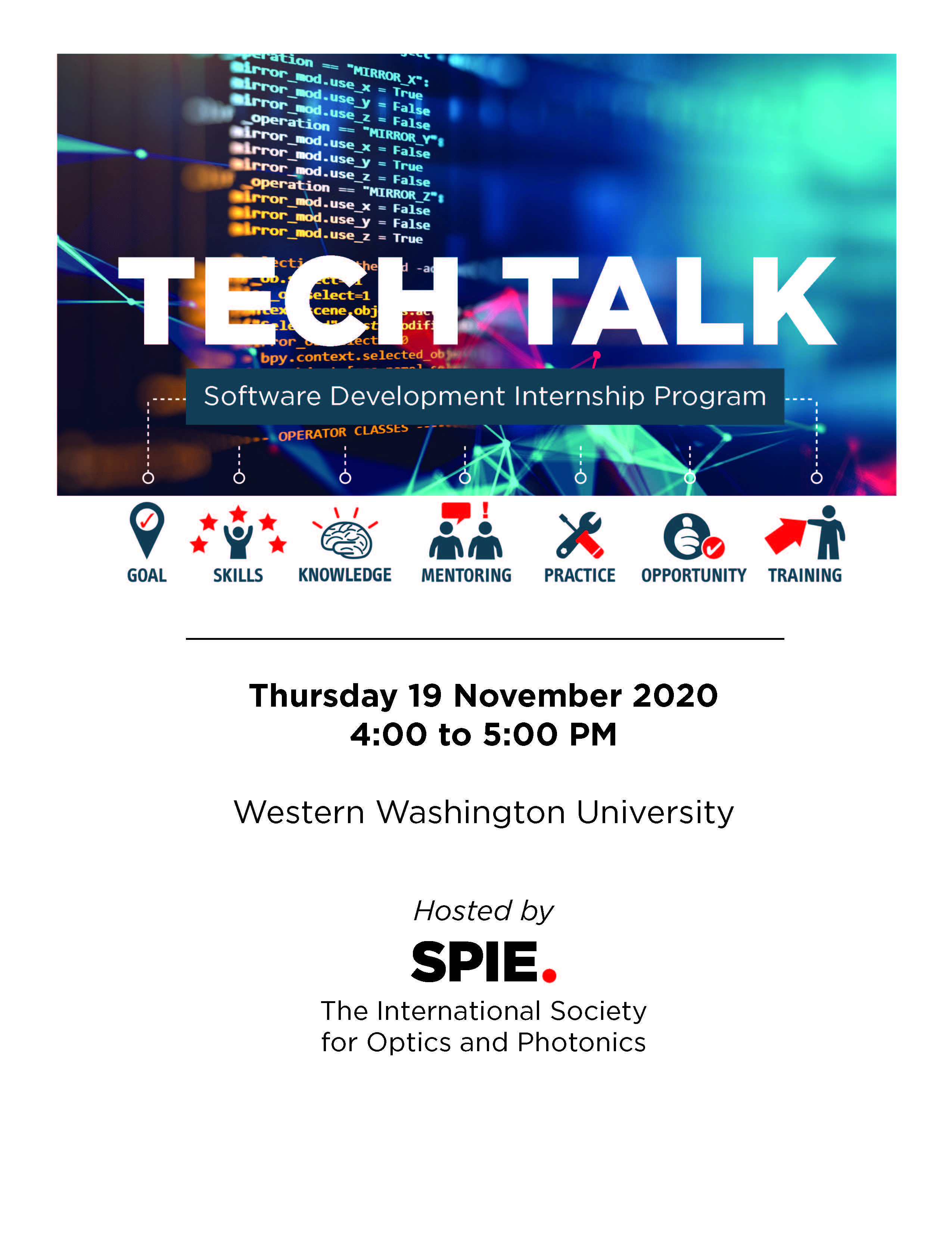 Poster for Tech Talk with SPIE