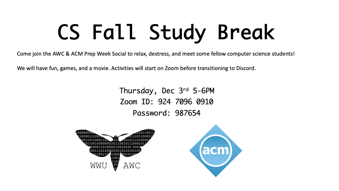 CS Fall Study Break Poster