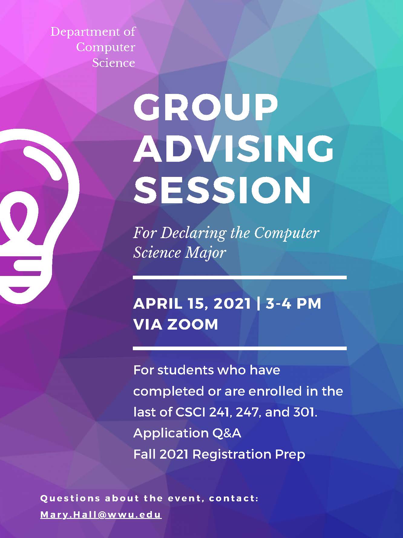 Group Advising Session Poster