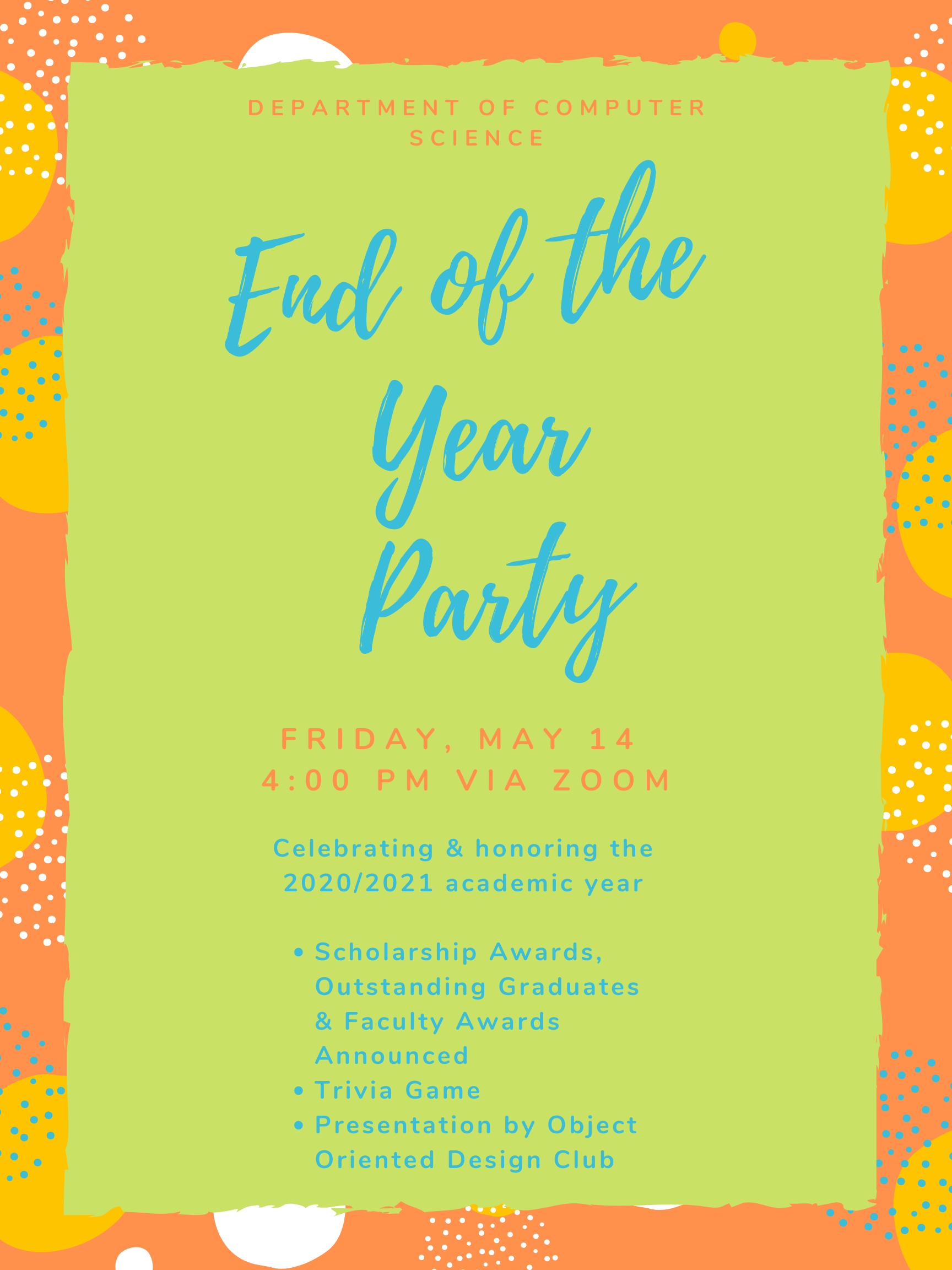 End of the Year Party Poster