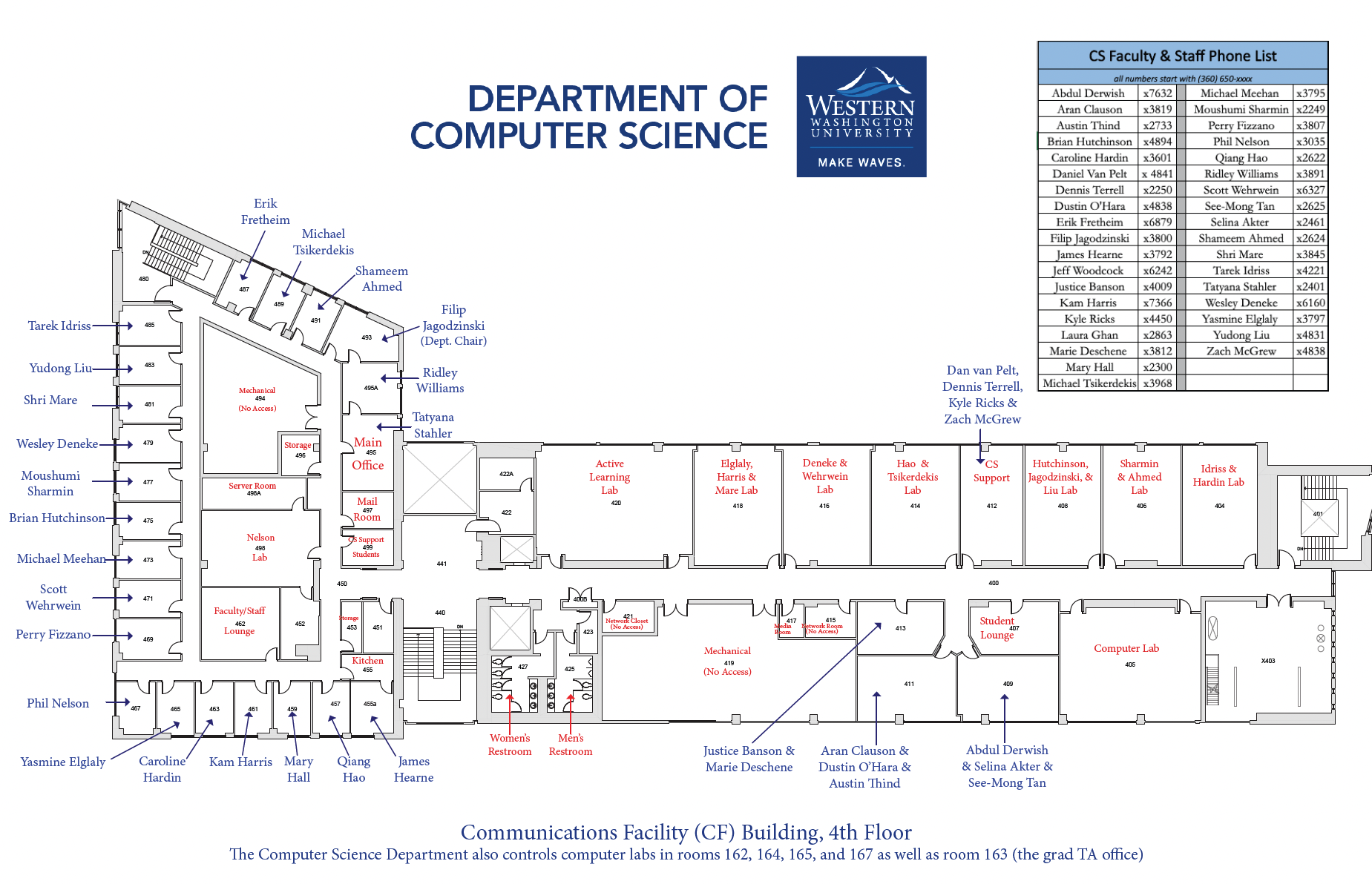 Department Map, 4th Floor of CF Building