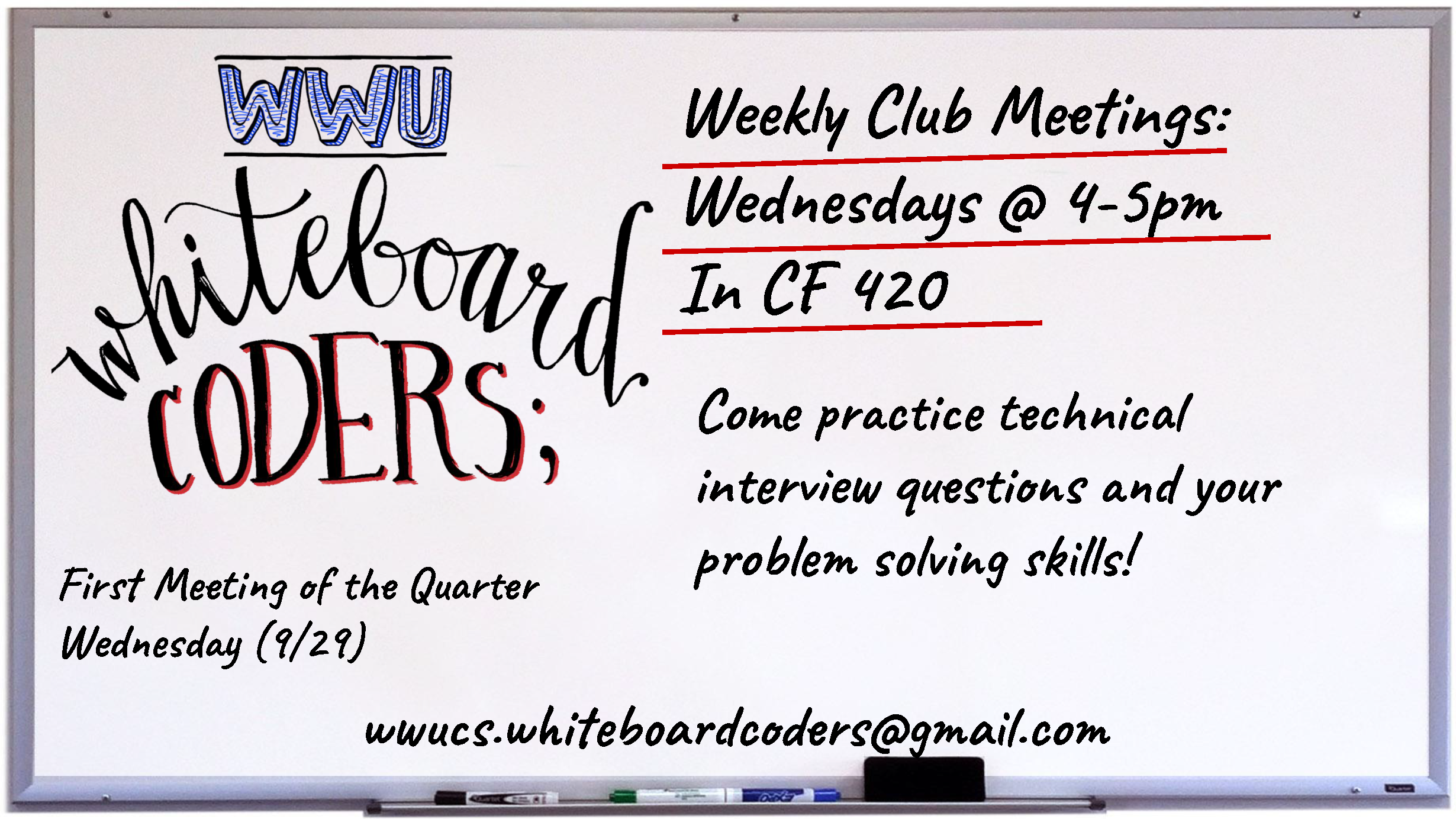 Whiteboard Coders Club Meeting Poster