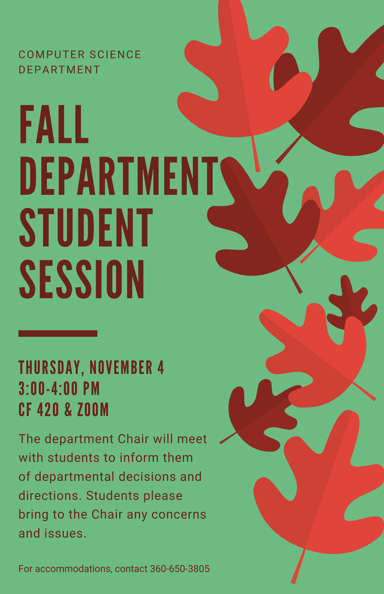 Fall Department Student Session