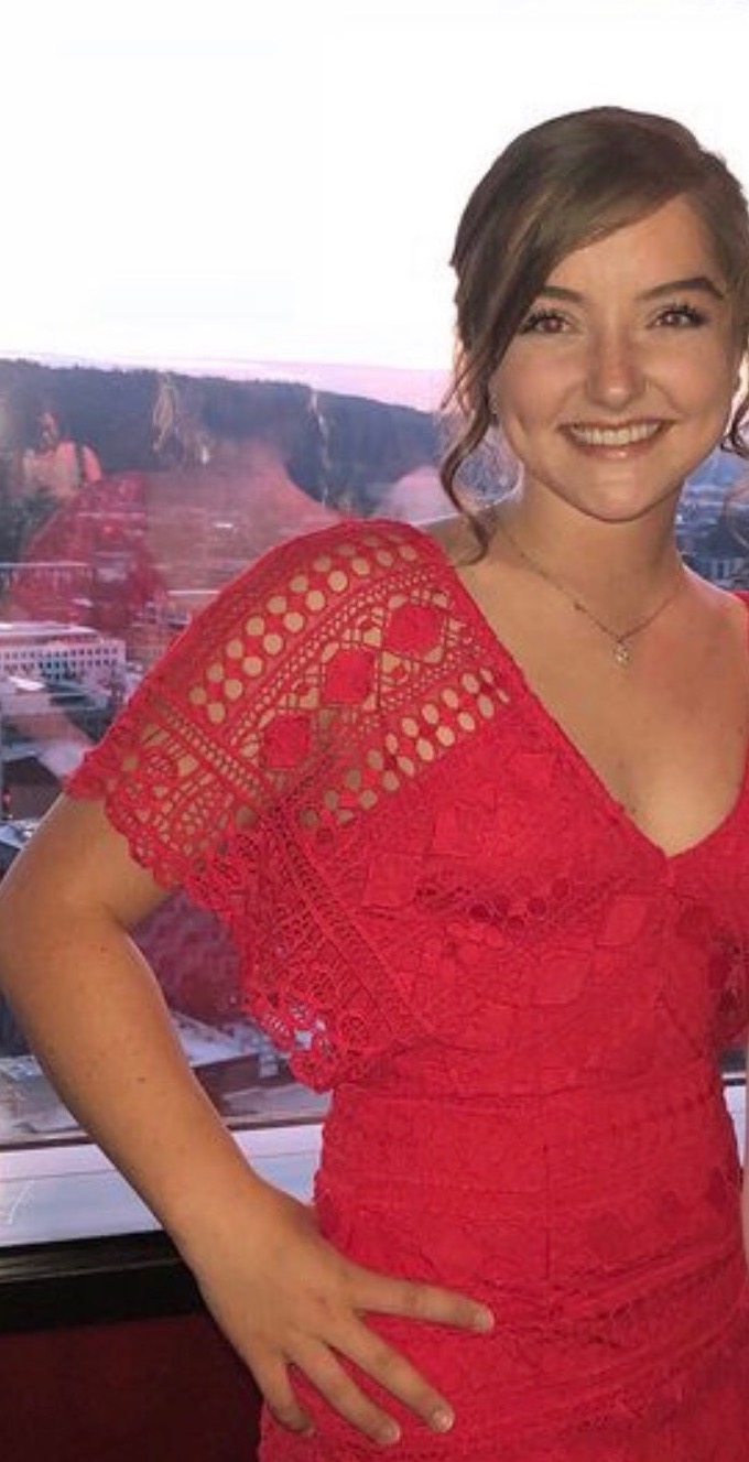 Sydney Kaster in Red Dress