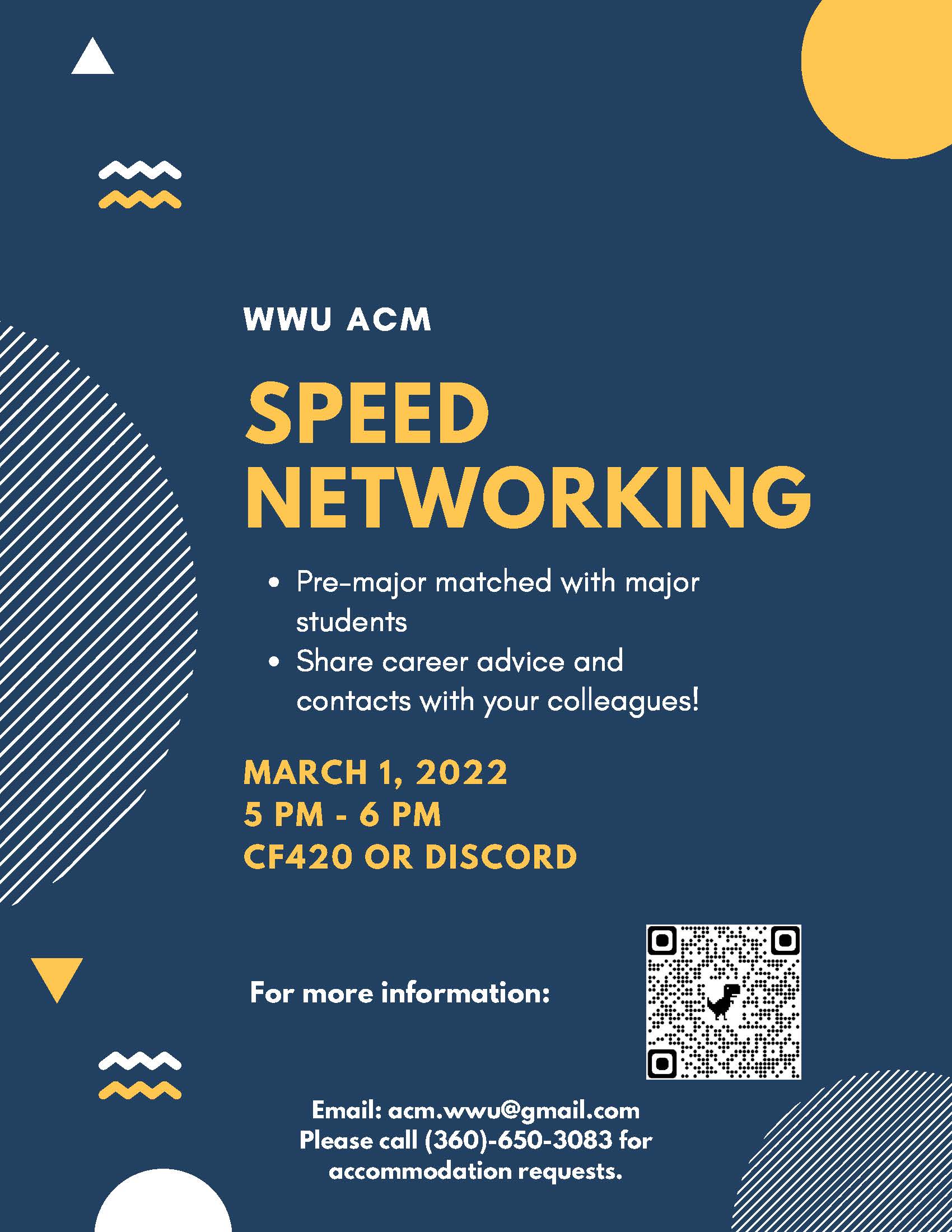 Poster for Speed Networking Event