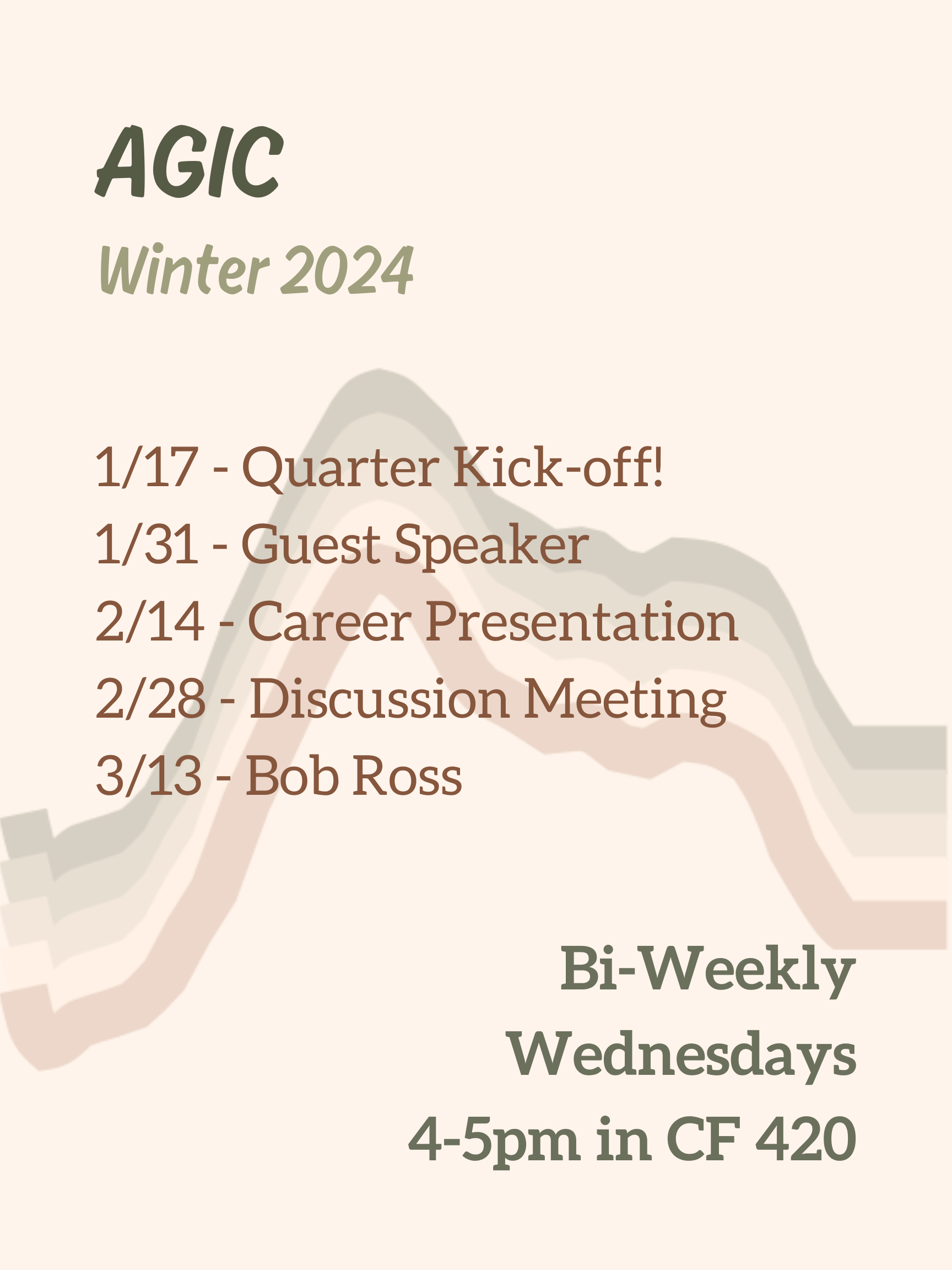 AGIC Winter Club Schedule 