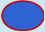 Blue circle with a red border